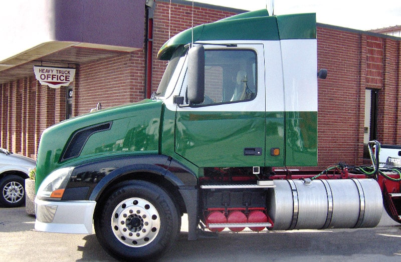 A Volvo Truck Cab with a cab extension installed